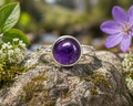 Natural Amethyst and Sterling Silver Ring Sz. 8.25