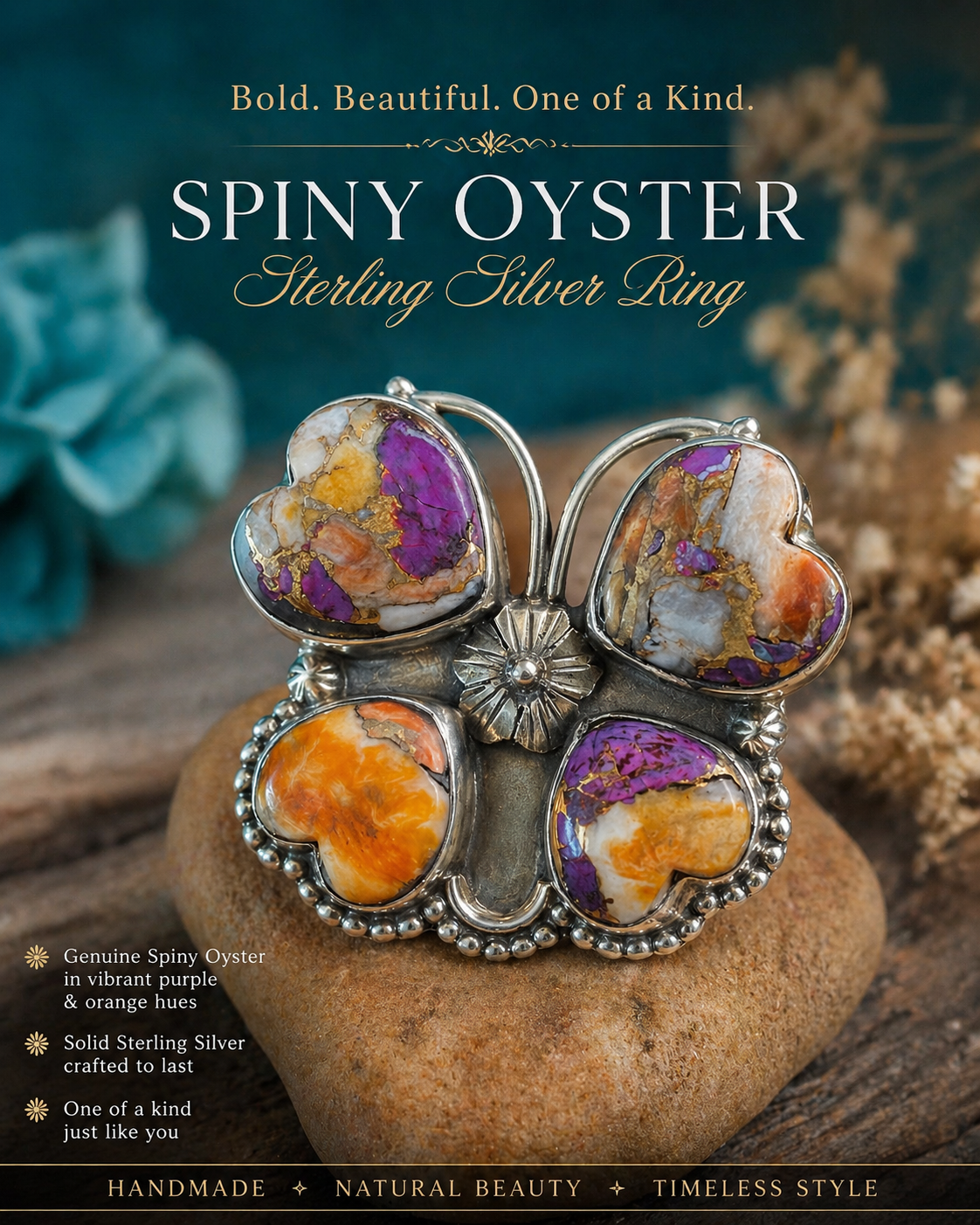 Spiny Oyster Butterfly Ring – One of a Kind