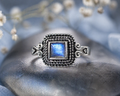 Moonlit Elegance – Rainbow Moonstone Ring