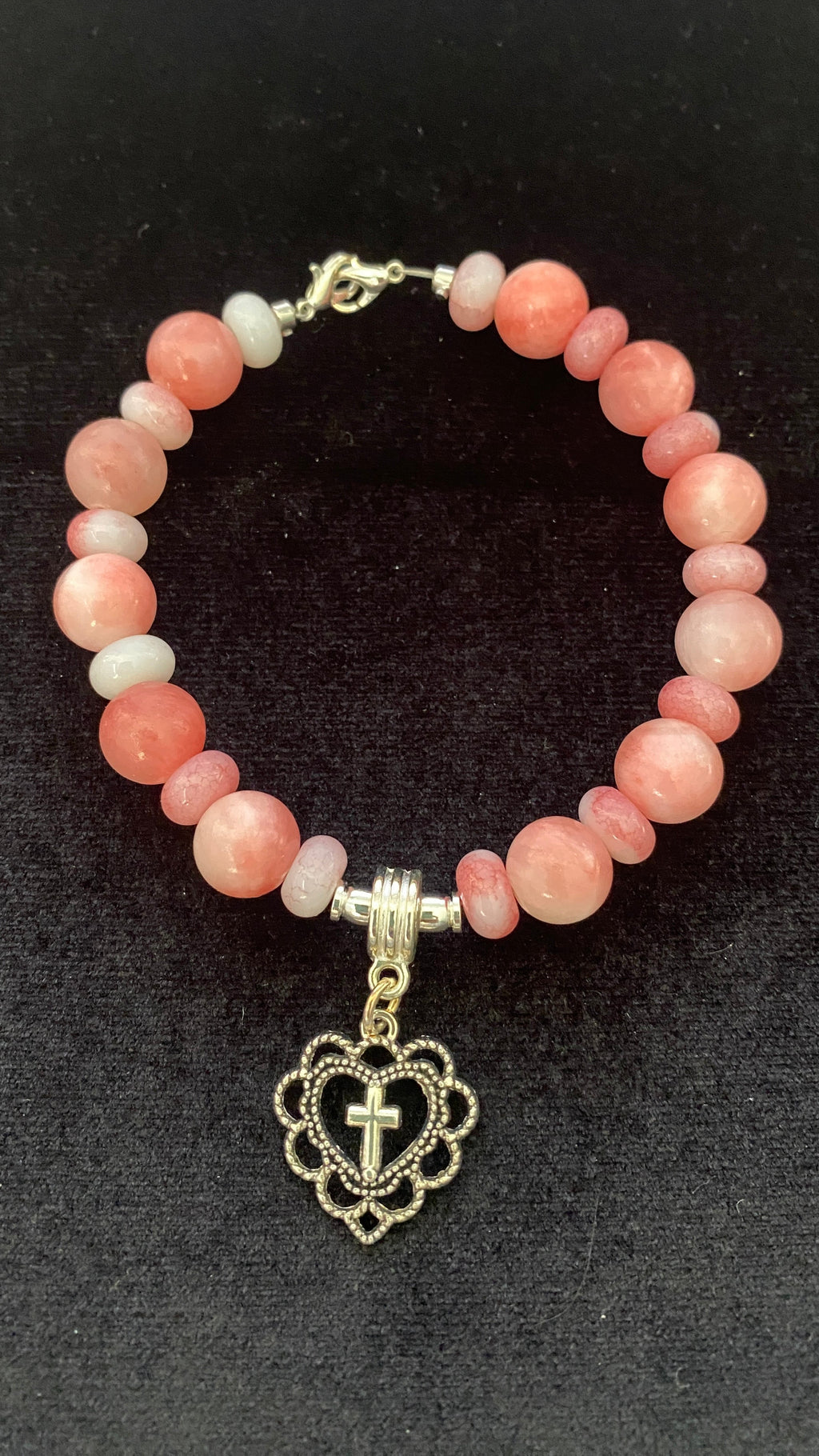 HAVE FAITH: PINK AND WHITE JADE BRACELET