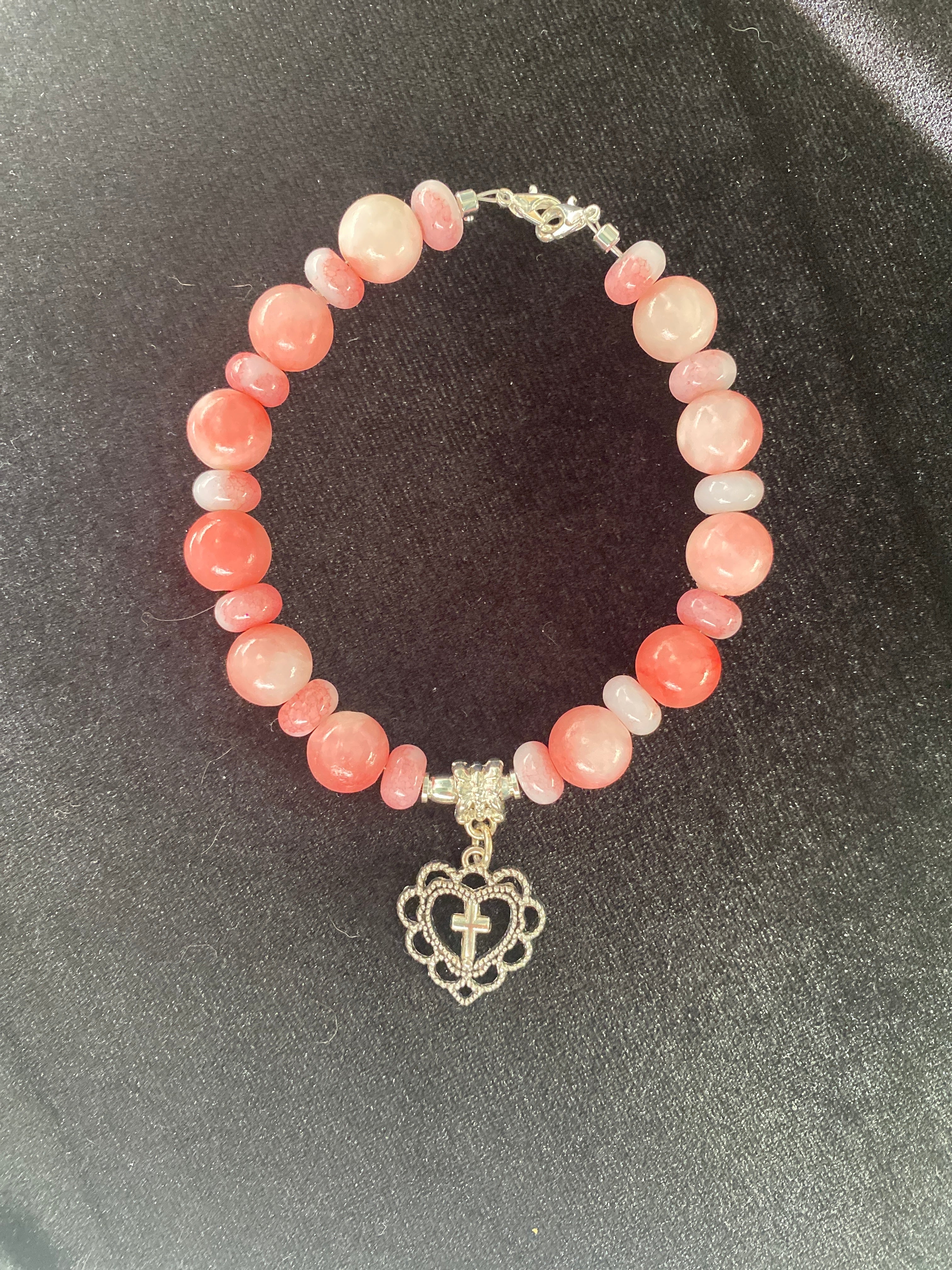 HAVE FAITH: PINK AND WHITE JADE BRACELET