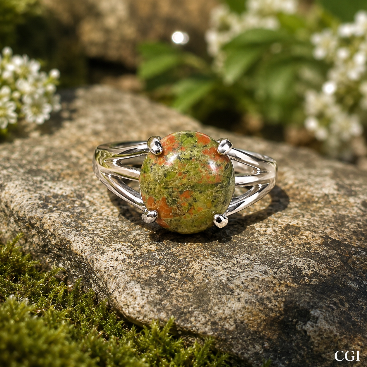 Stunning Unakite Ring – Size 7.5