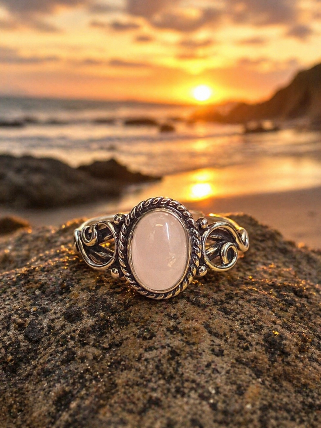 Rose Quartz Ring 6.5