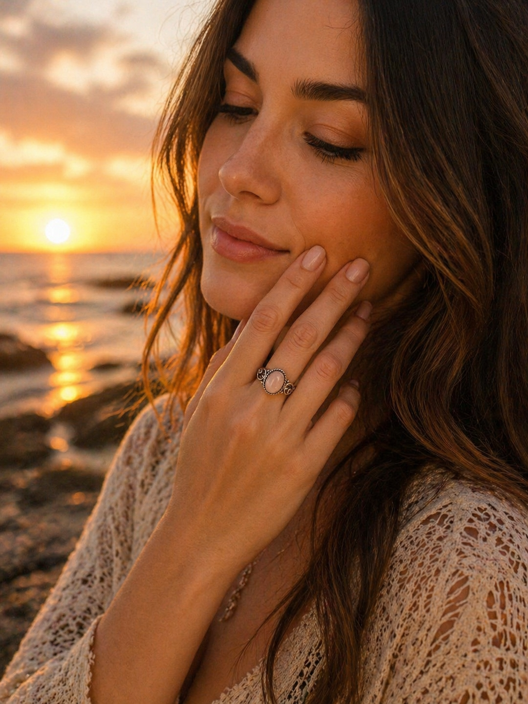 Rose Quartz Ring 6.5
