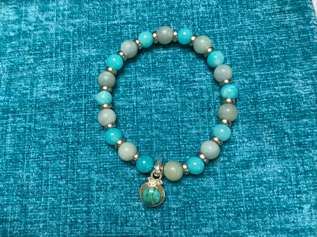 Caribbean Chalcedony & Aventurine Bracelet
