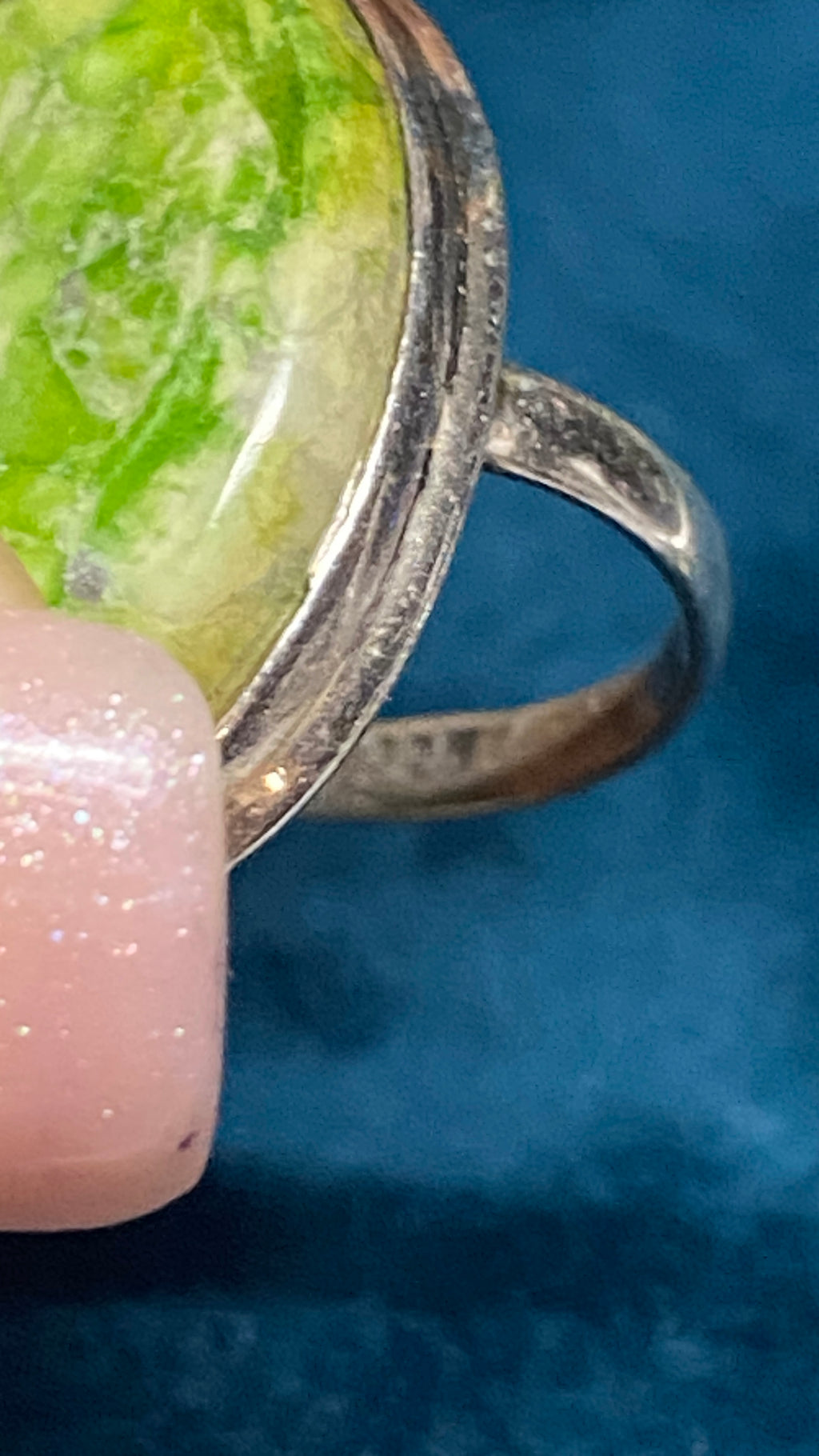 GASPEITE STERLING SILVER STATEMENT RING