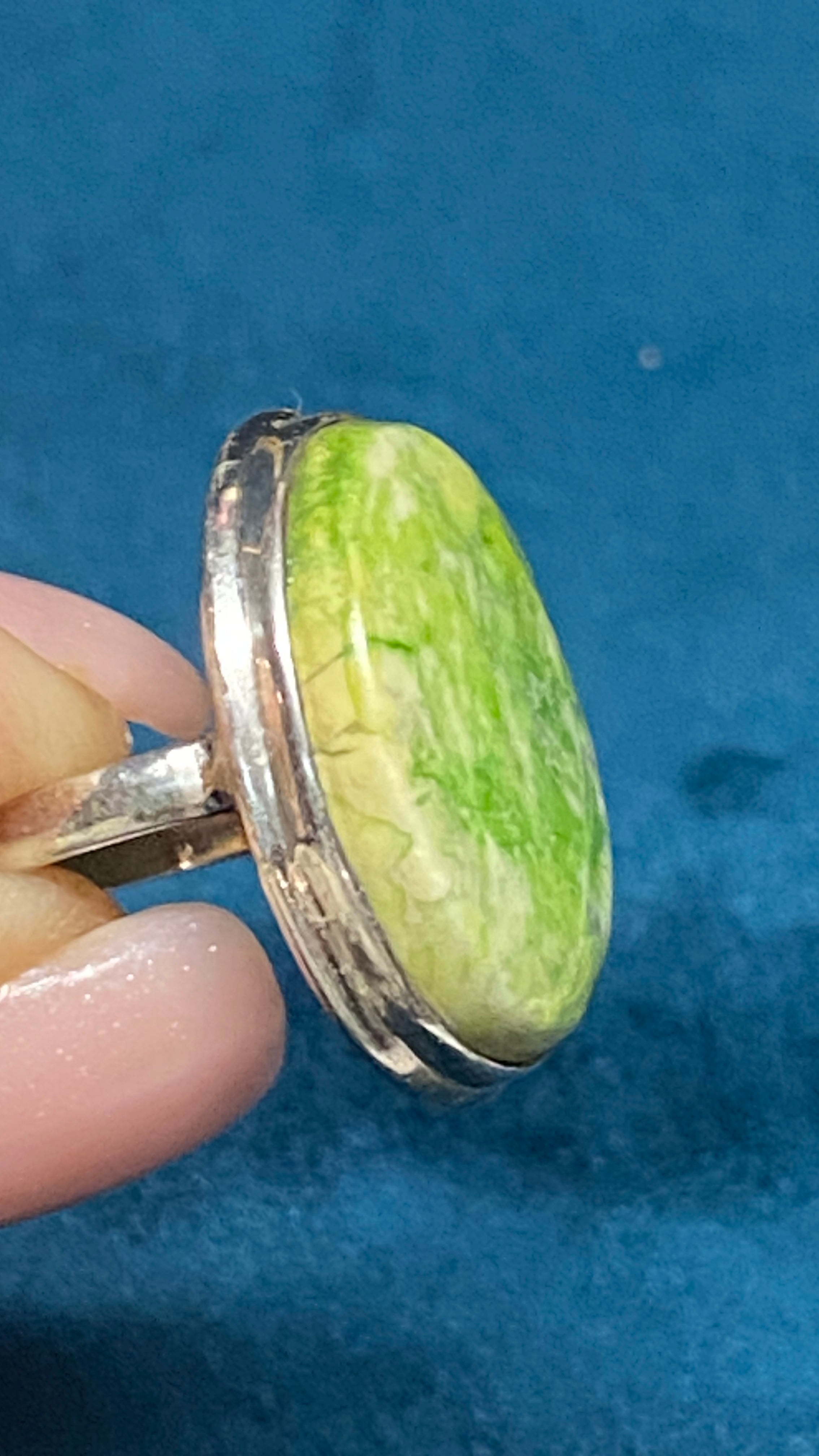 GASPEITE STERLING SILVER STATEMENT RING
