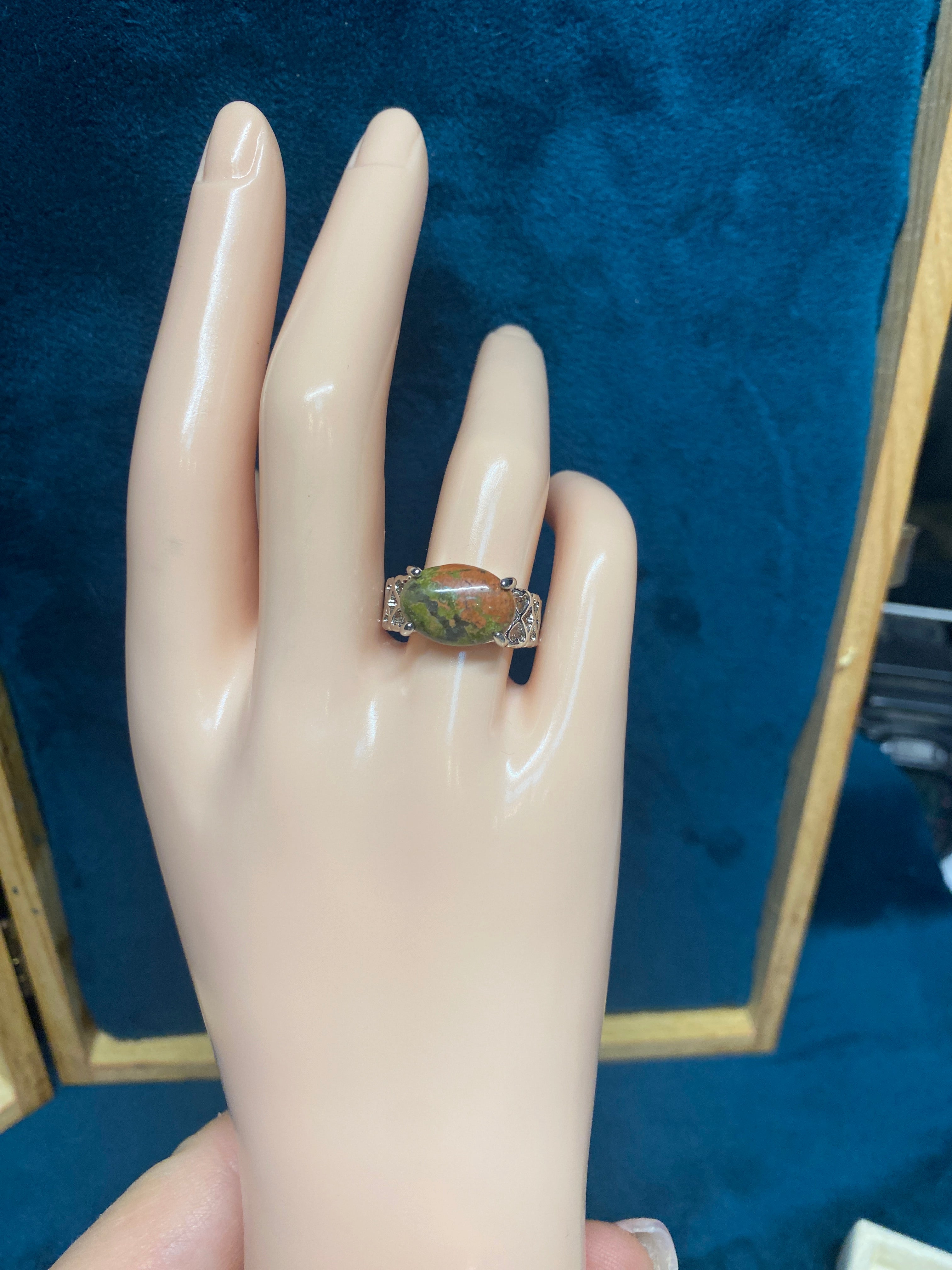 UNAKITE STATEMENT RING – SIZE 7.5