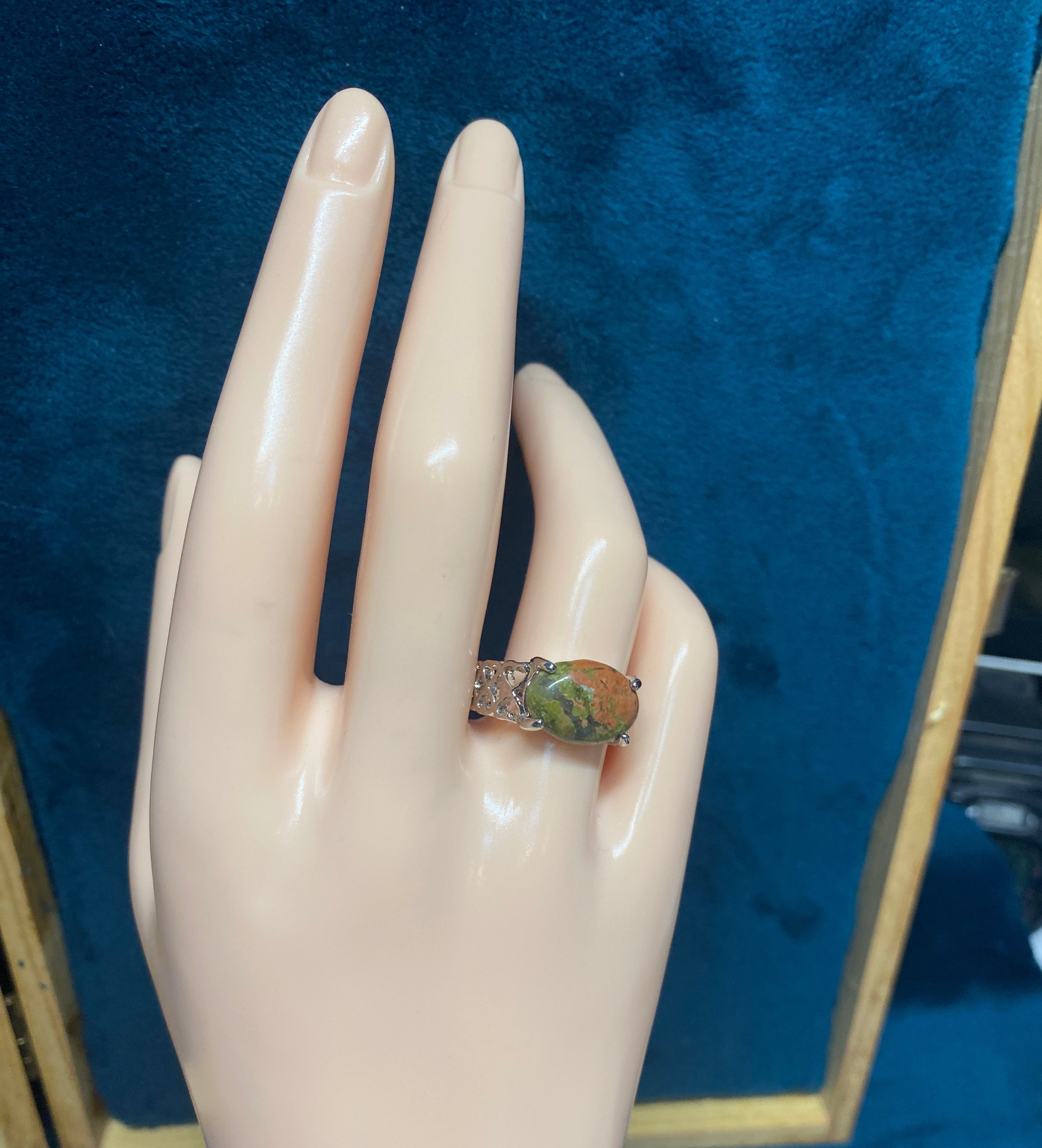 UNAKITE STATEMENT RING – SIZE 7.5