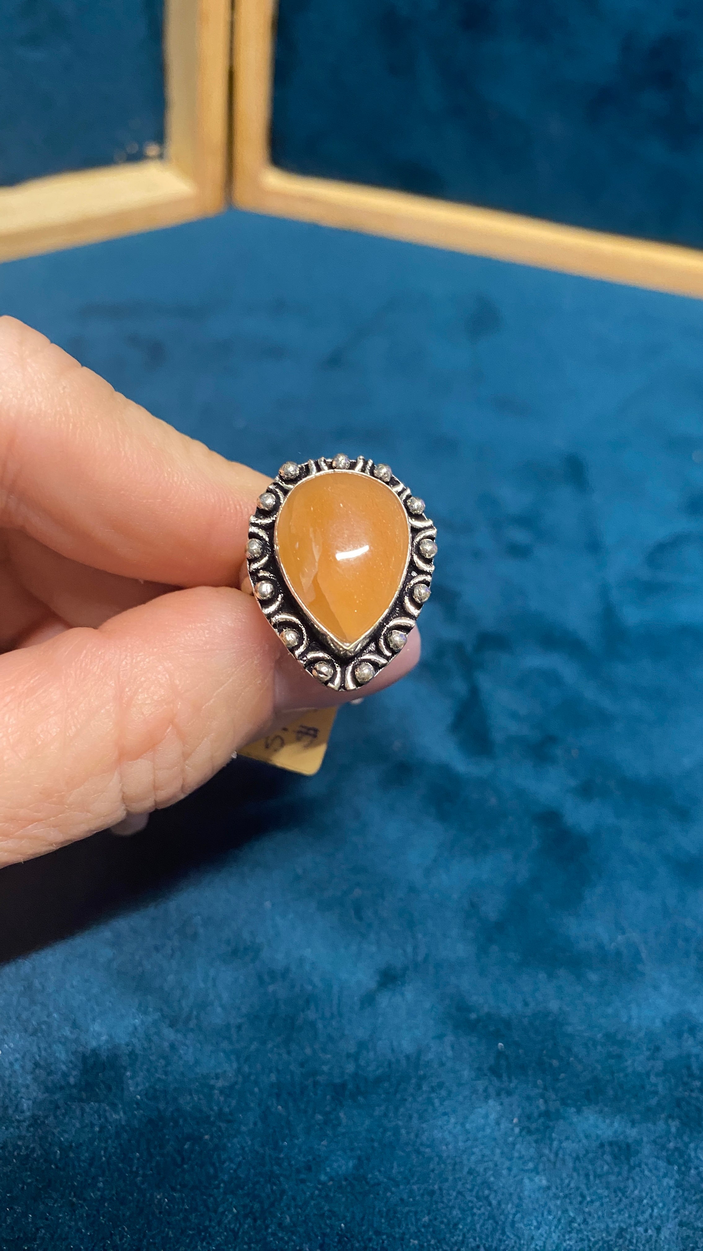 Orange Moonstone Ring size 9