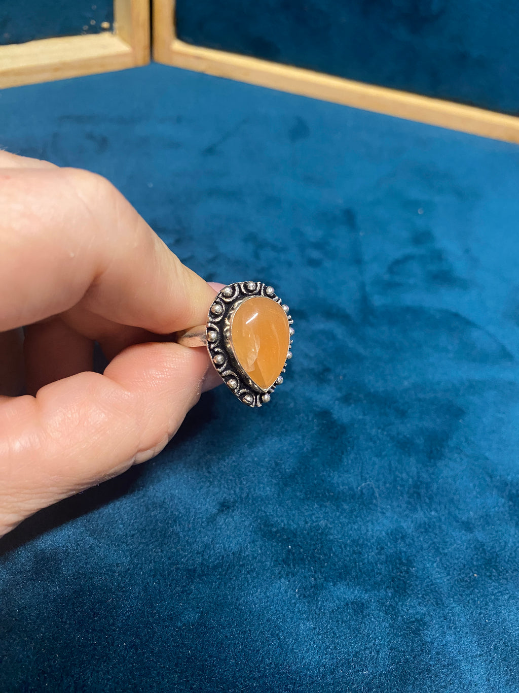 Orange Moonstone Ring size 9