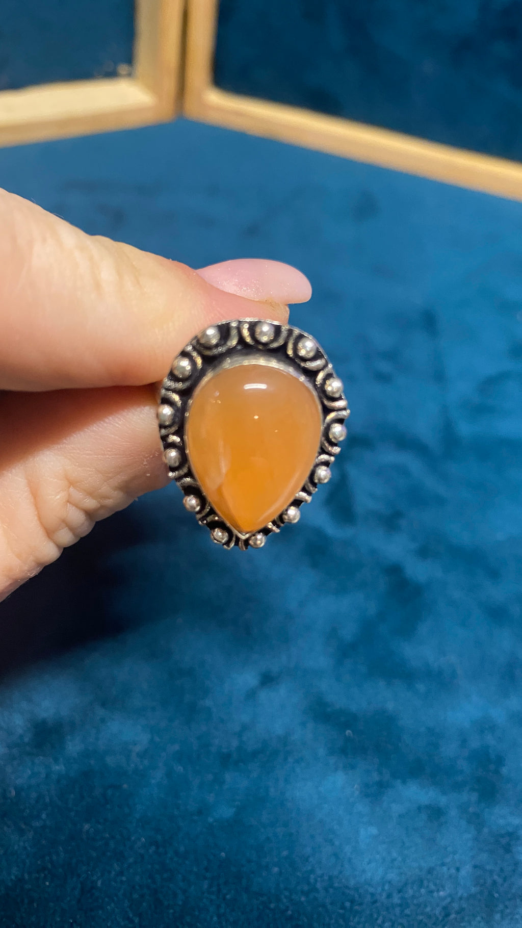 Orange Moonstone Ring size 9