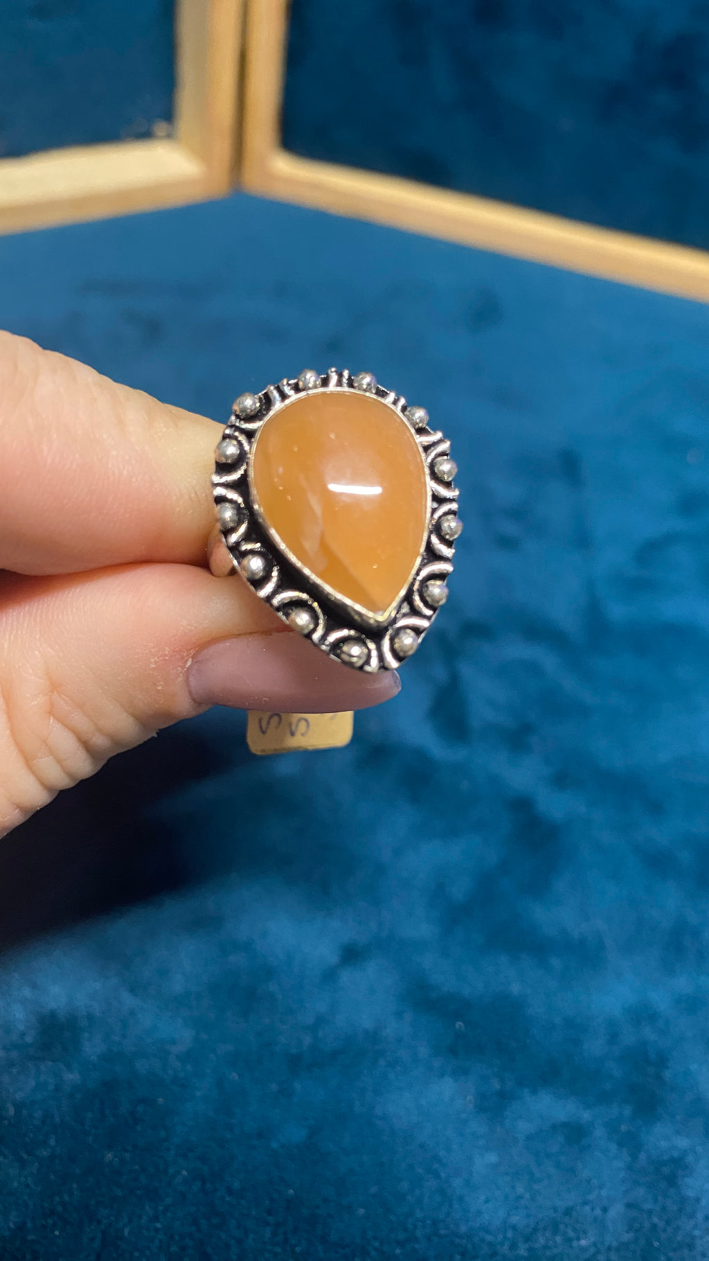 Orange Moonstone Ring size 9