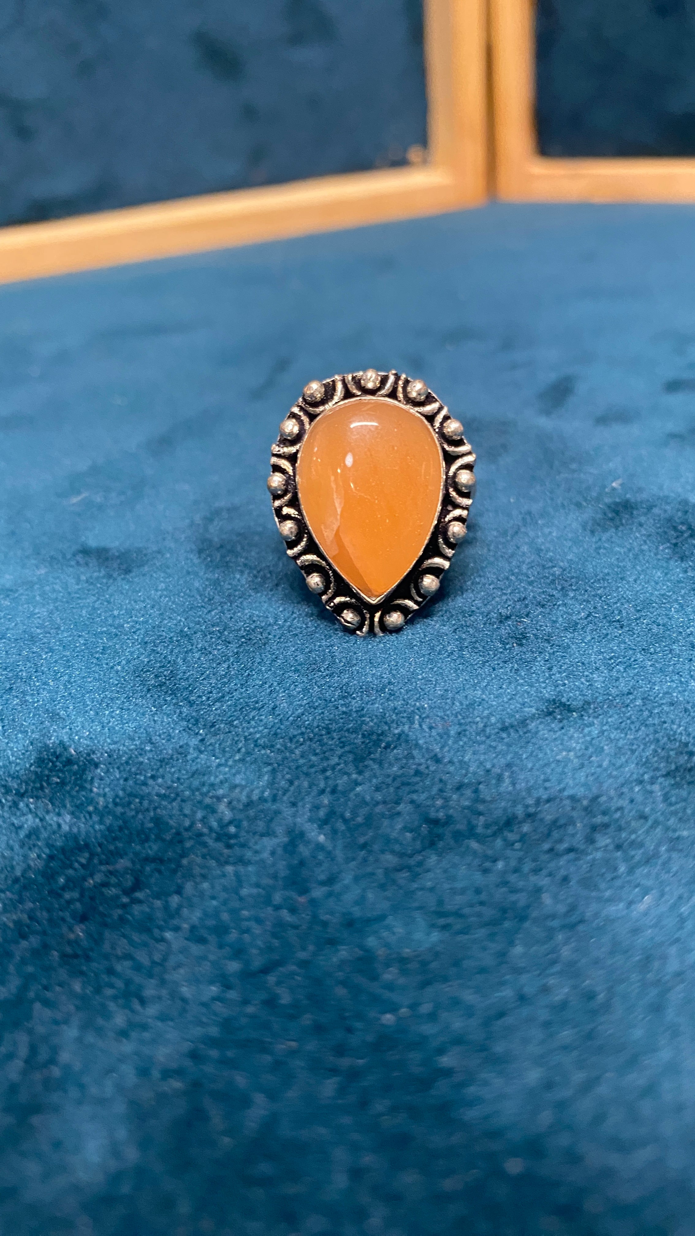Orange Moonstone Ring size 9