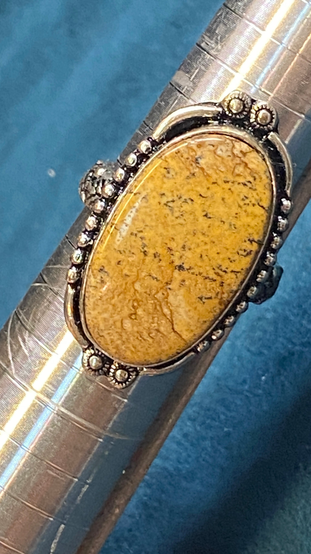 🌿 Picture Jasper Statement Ring – Size 9.5 🌿