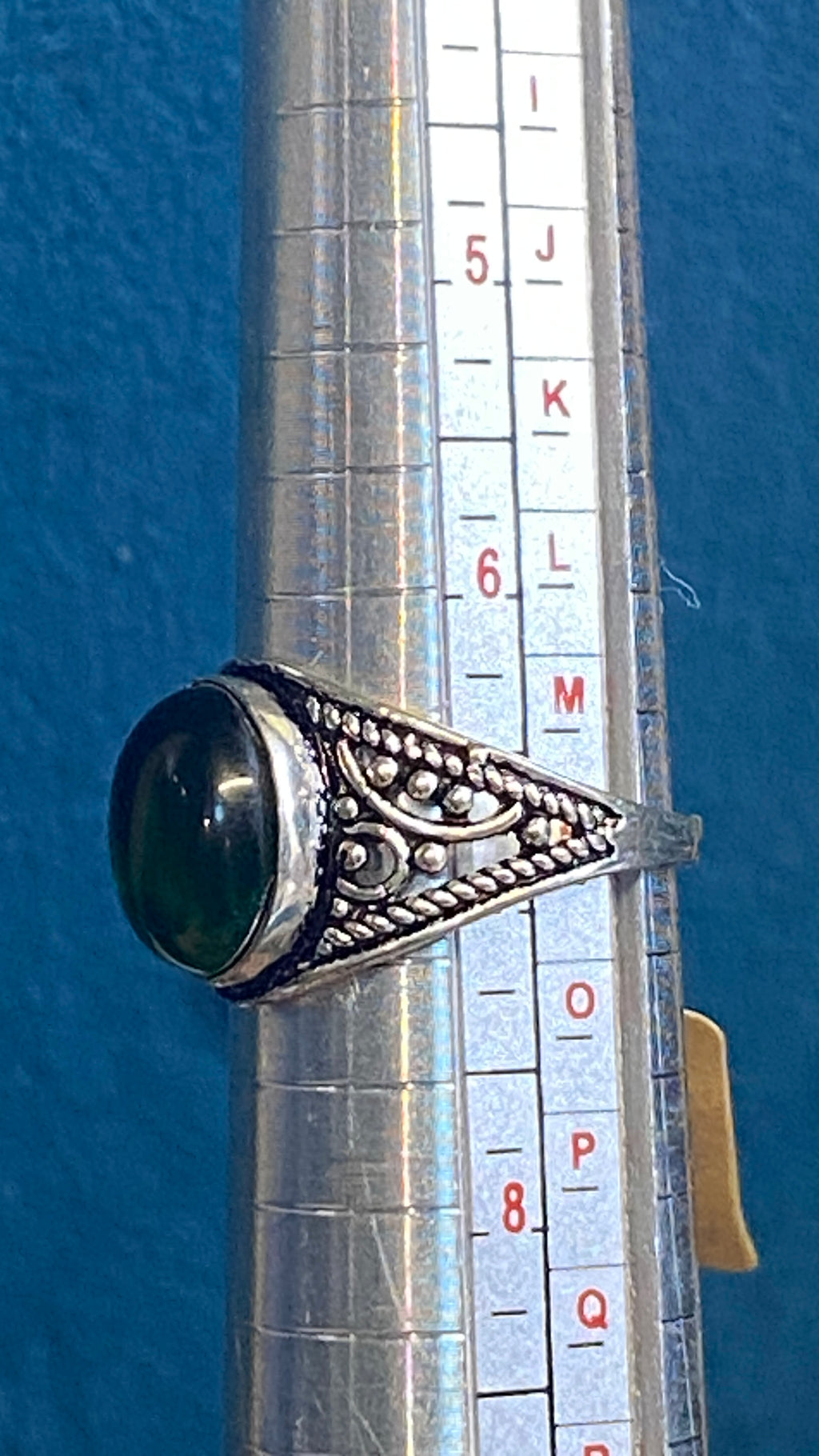 Emerald Glow Green Onyx Ring- 7