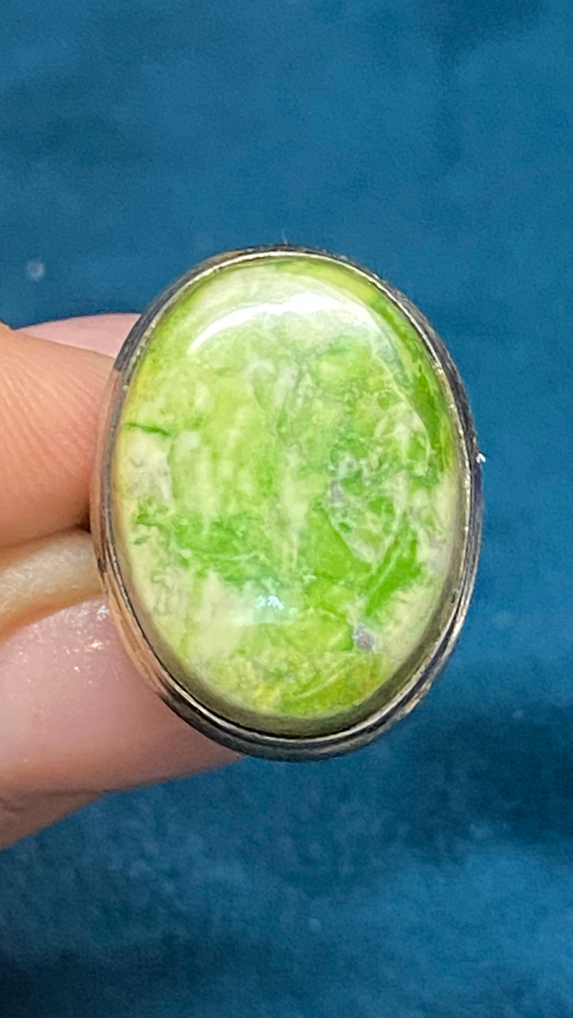 GASPEITE STERLING SILVER STATEMENT RING