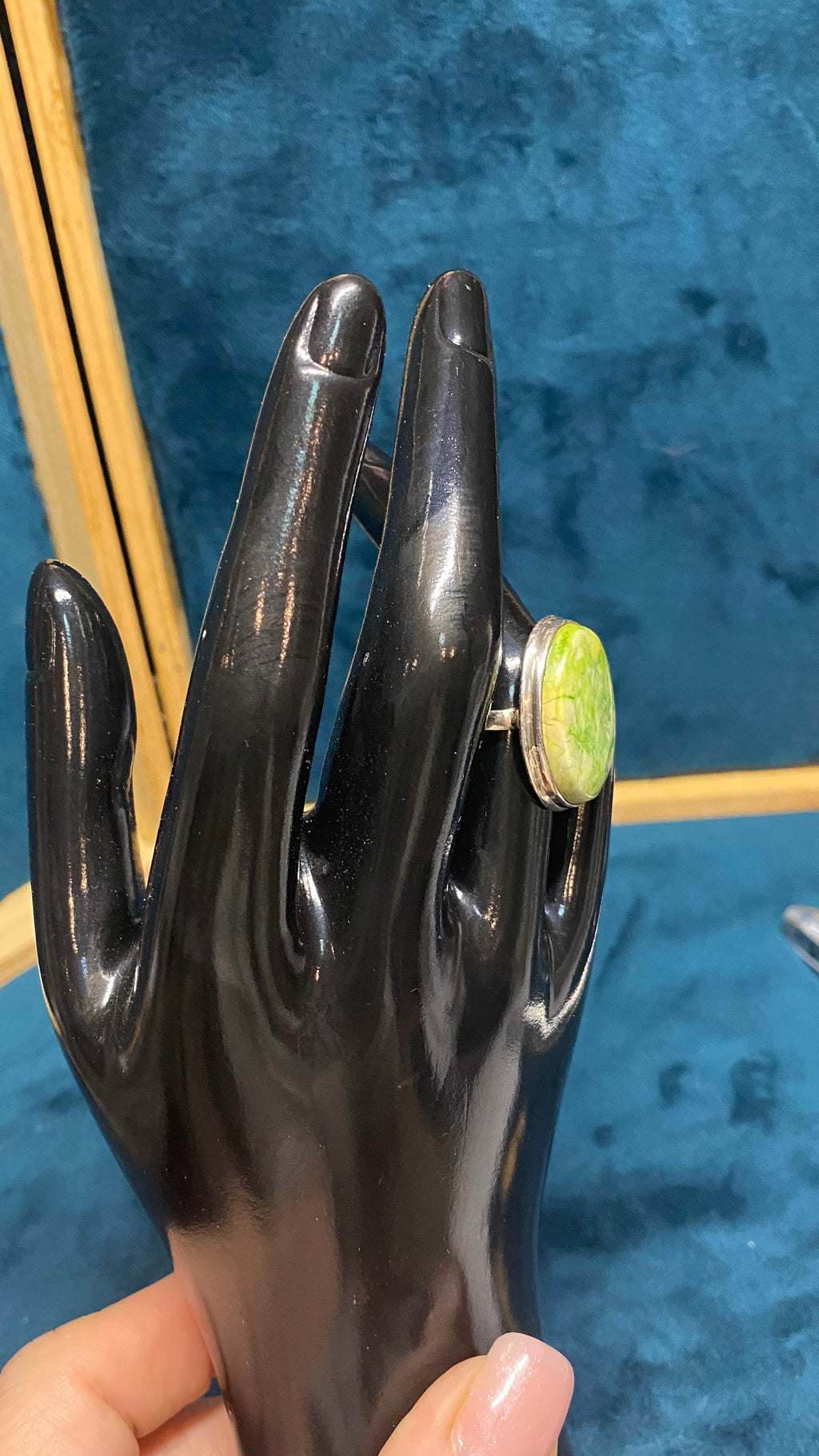 GASPEITE STERLING SILVER STATEMENT RING