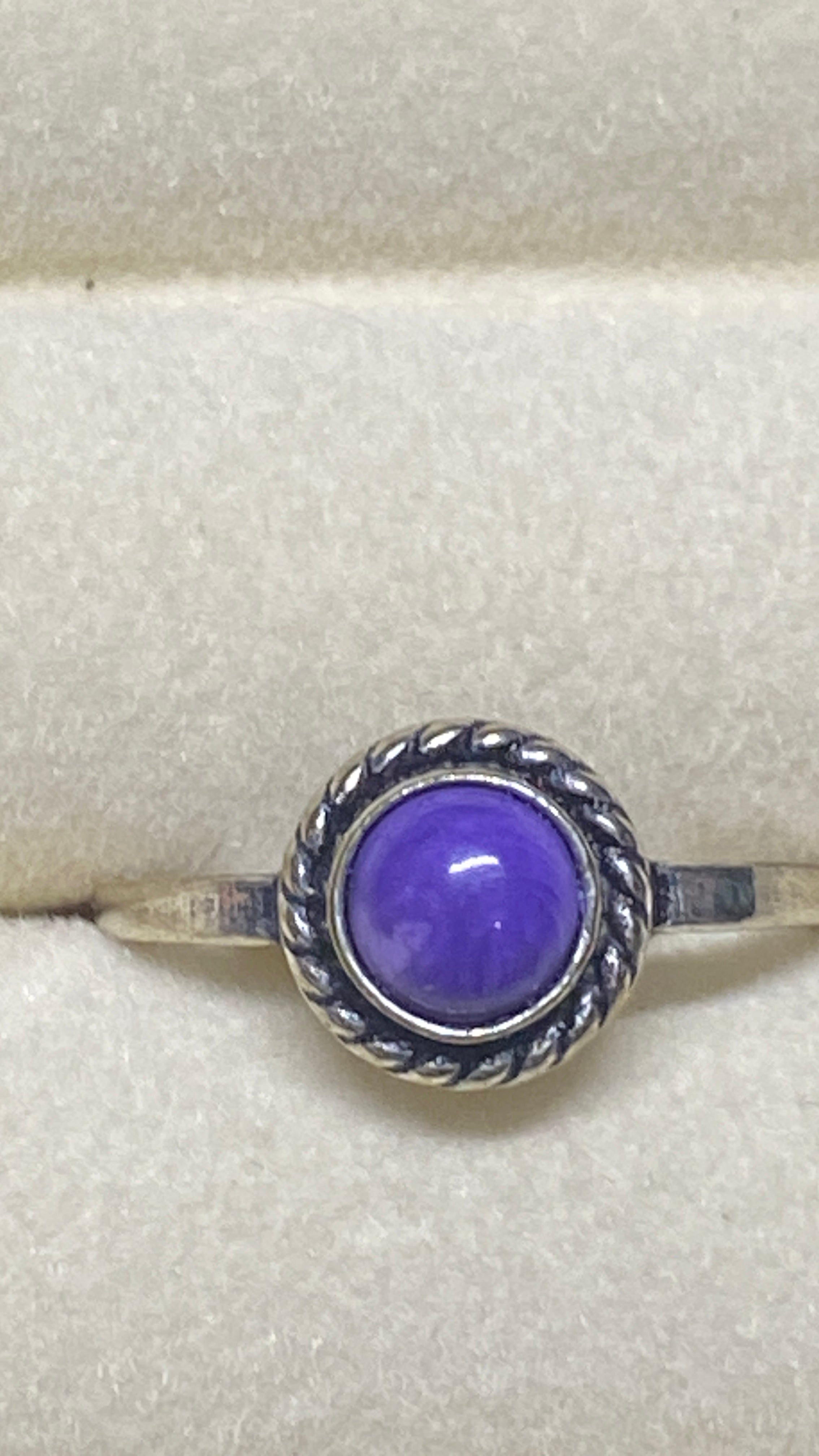 Natural Charite and Sterling Silver Ring-size 8.25