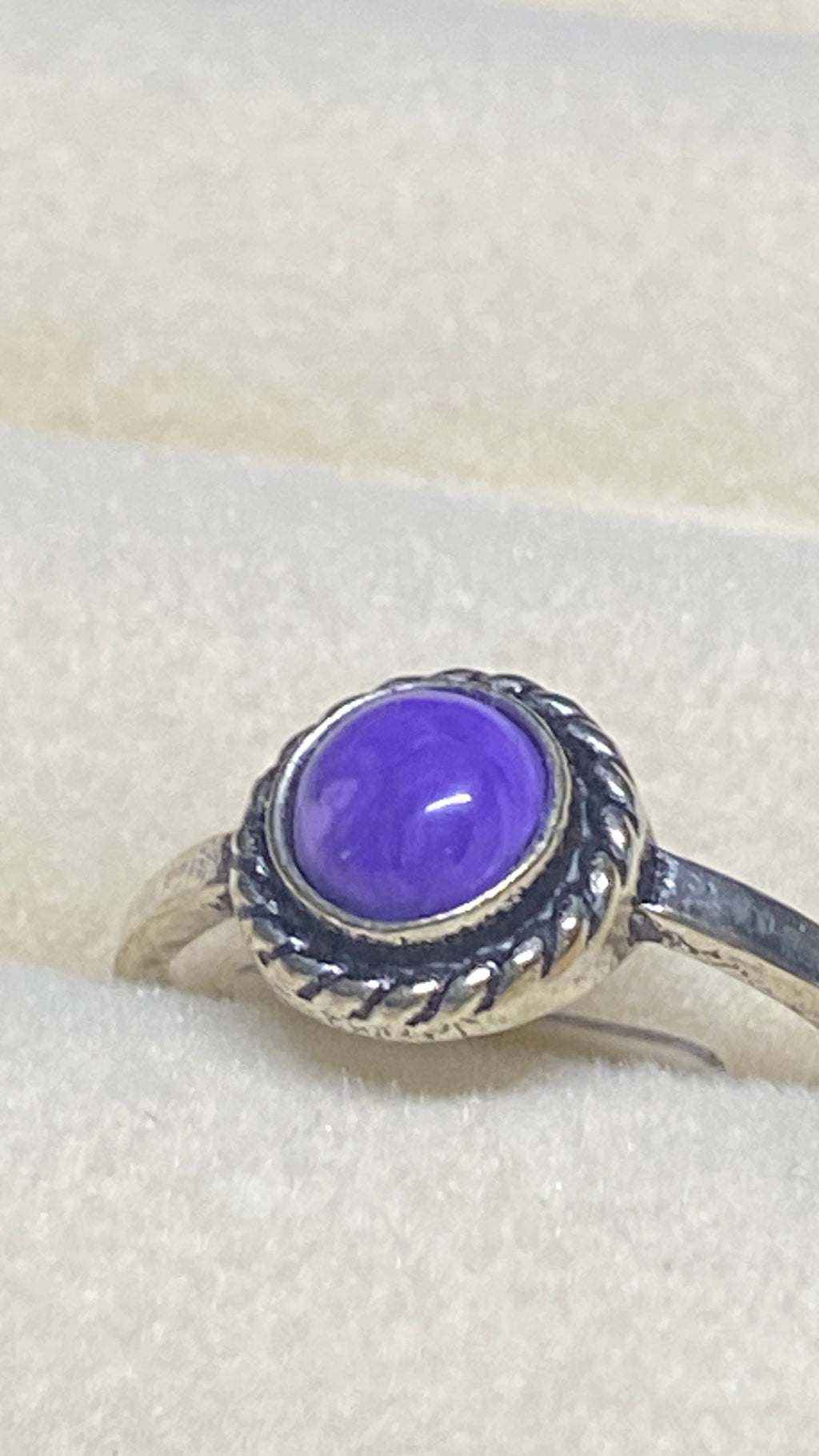 Natural Charite and Sterling Silver Ring-size 8.25