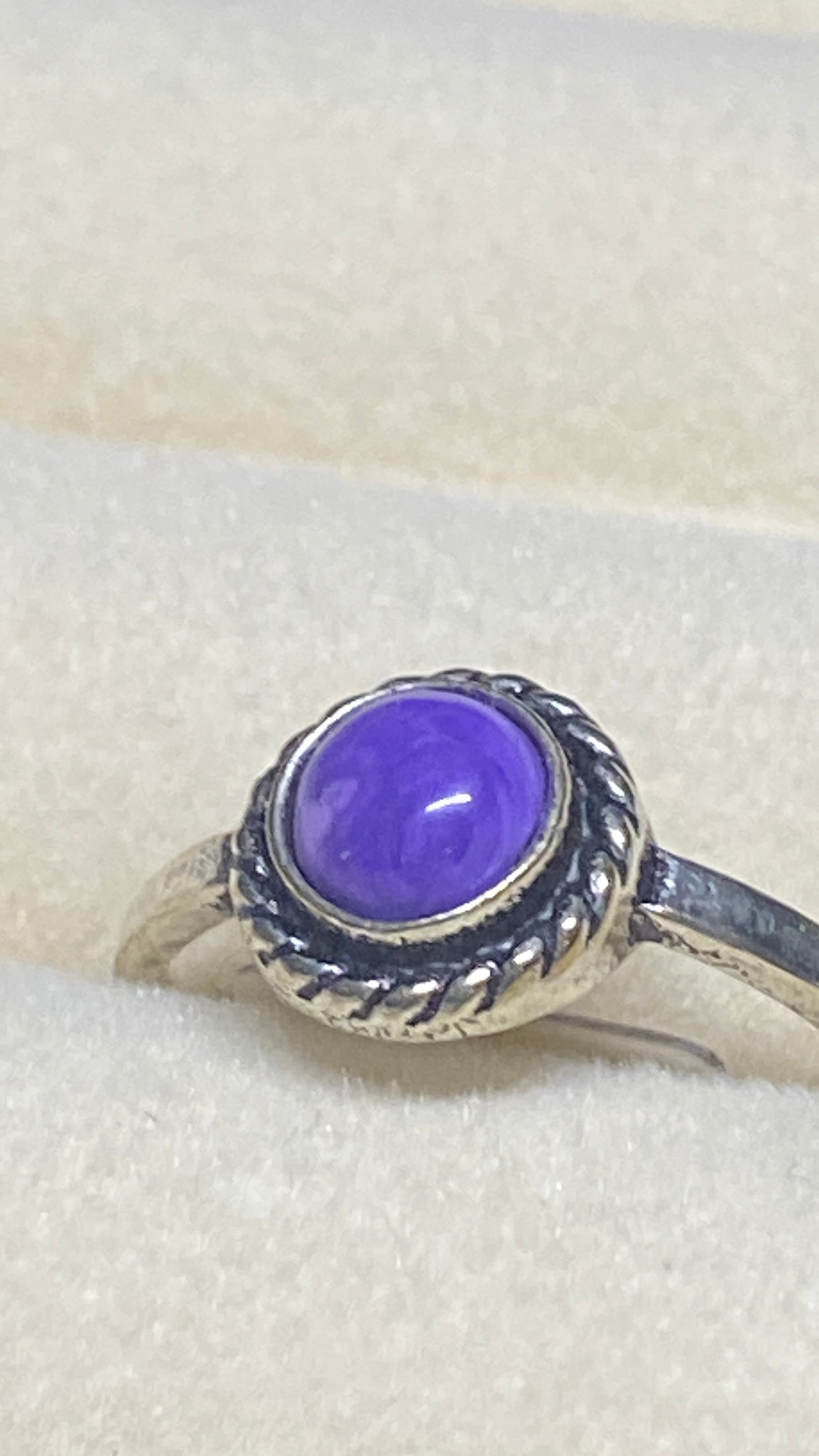 Natural Charite and Sterling Silver Ring-size 8.25