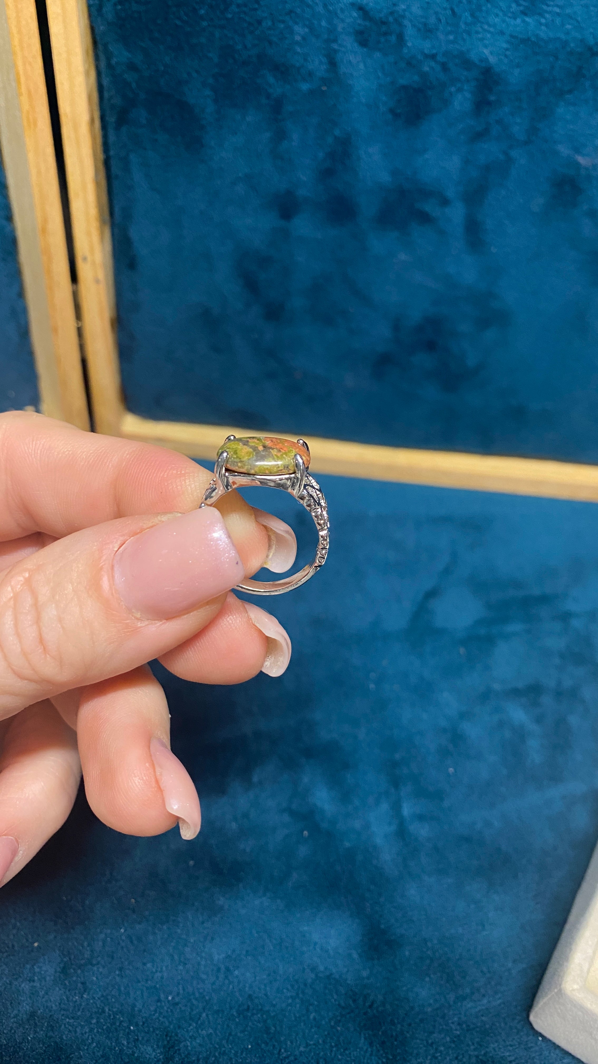 UNAKITE STATEMENT RING – SIZE 7.5