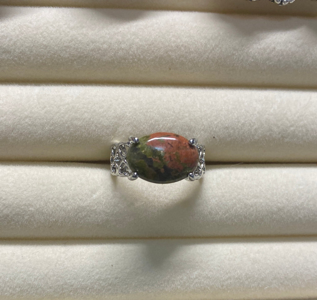 UNAKITE STATEMENT RING – SIZE 7.5