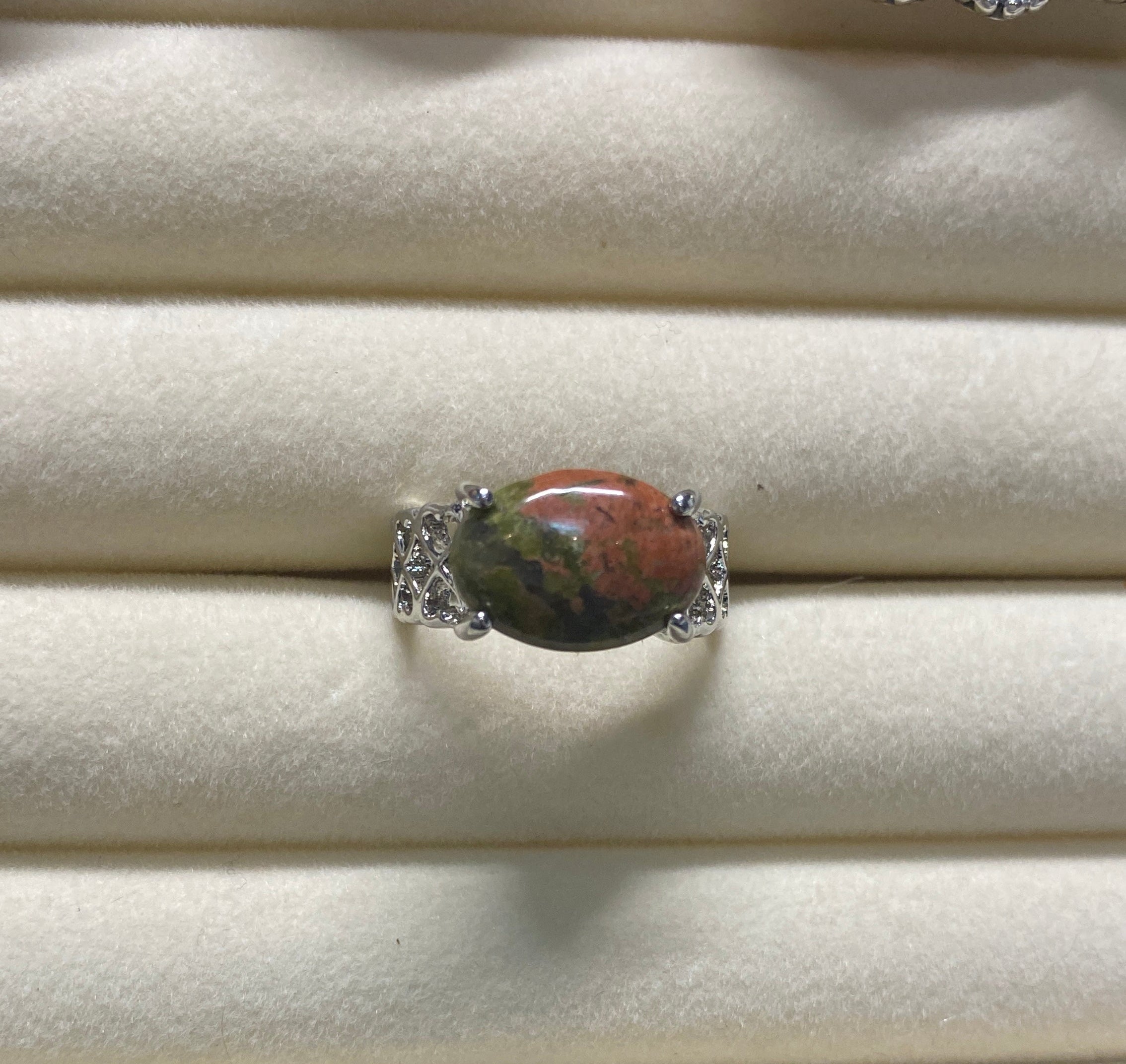 UNAKITE STATEMENT RING – SIZE 7.5