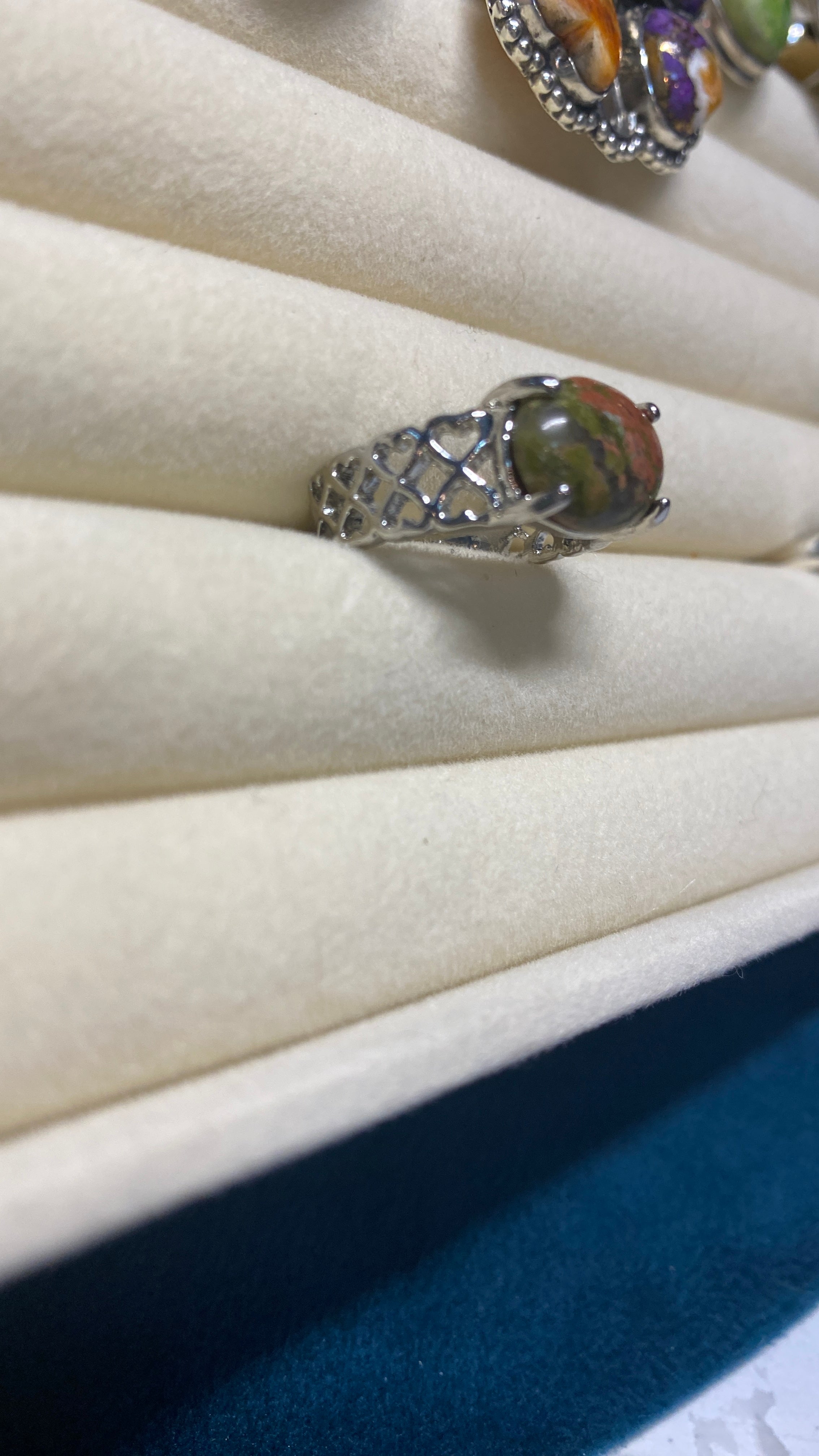 UNAKITE STATEMENT RING – SIZE 7.5