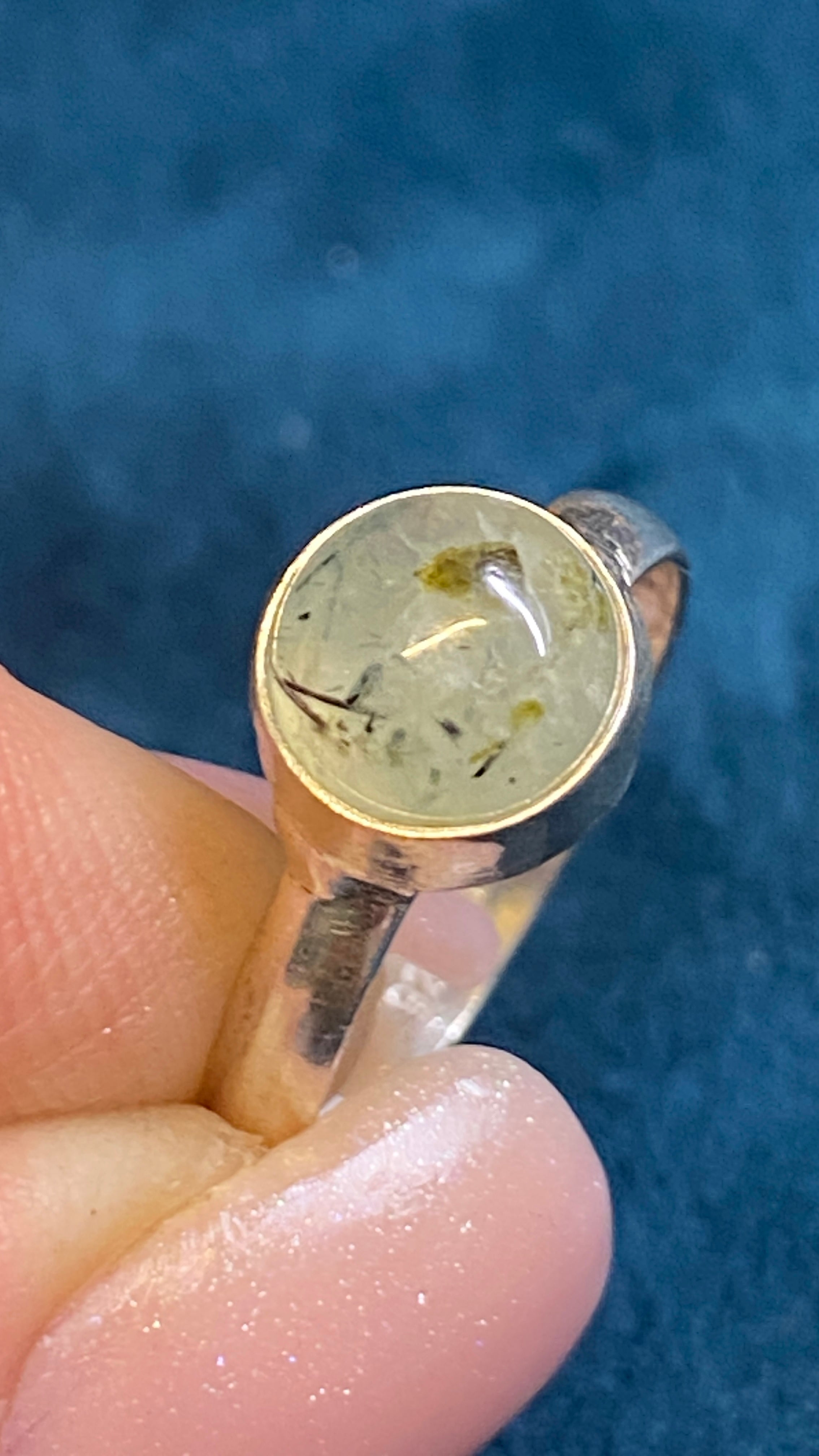 Prehnite Sterling Silver Ring – Size 7.25