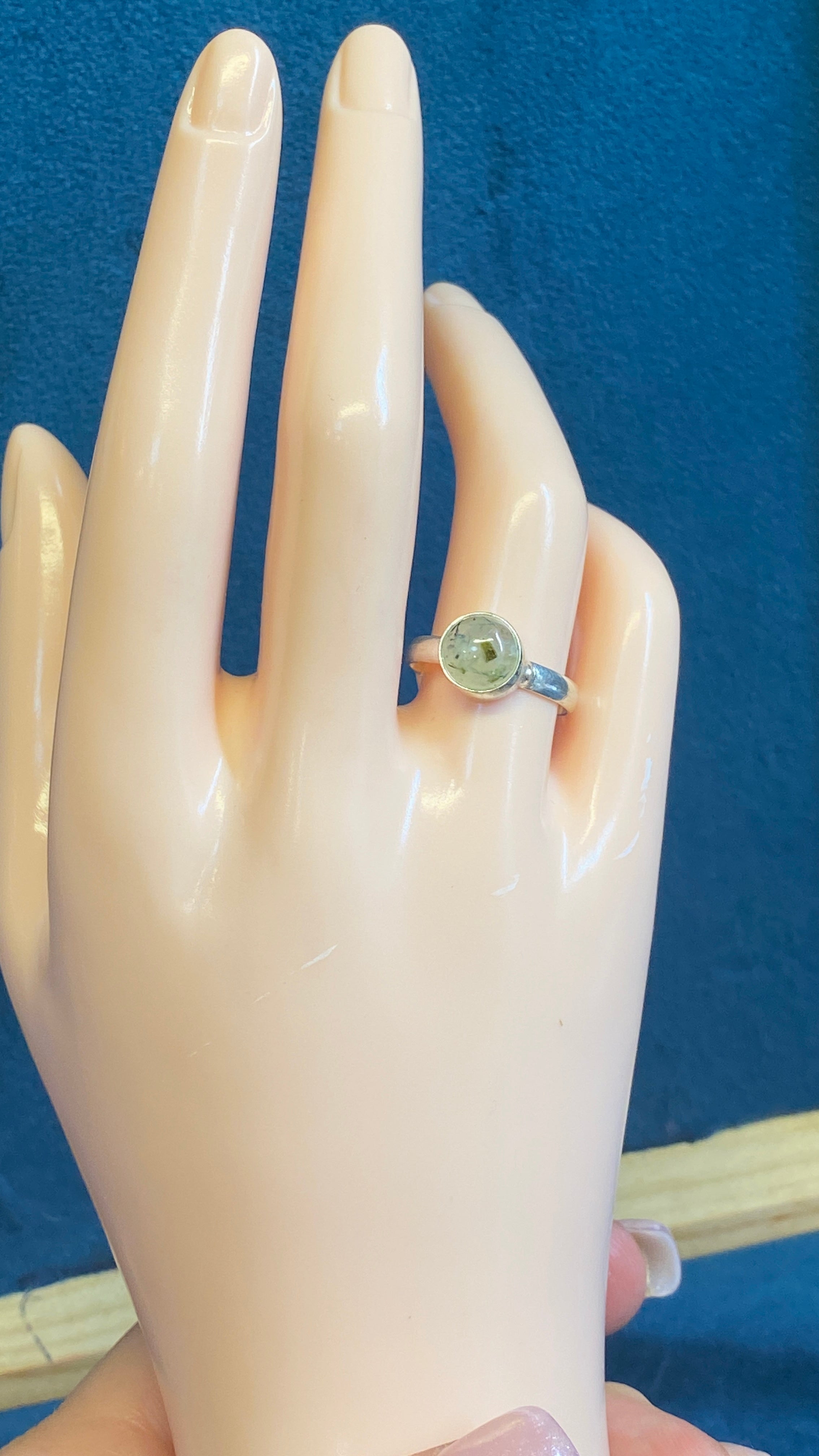 Prehnite Sterling Silver Ring – Size 7.25
