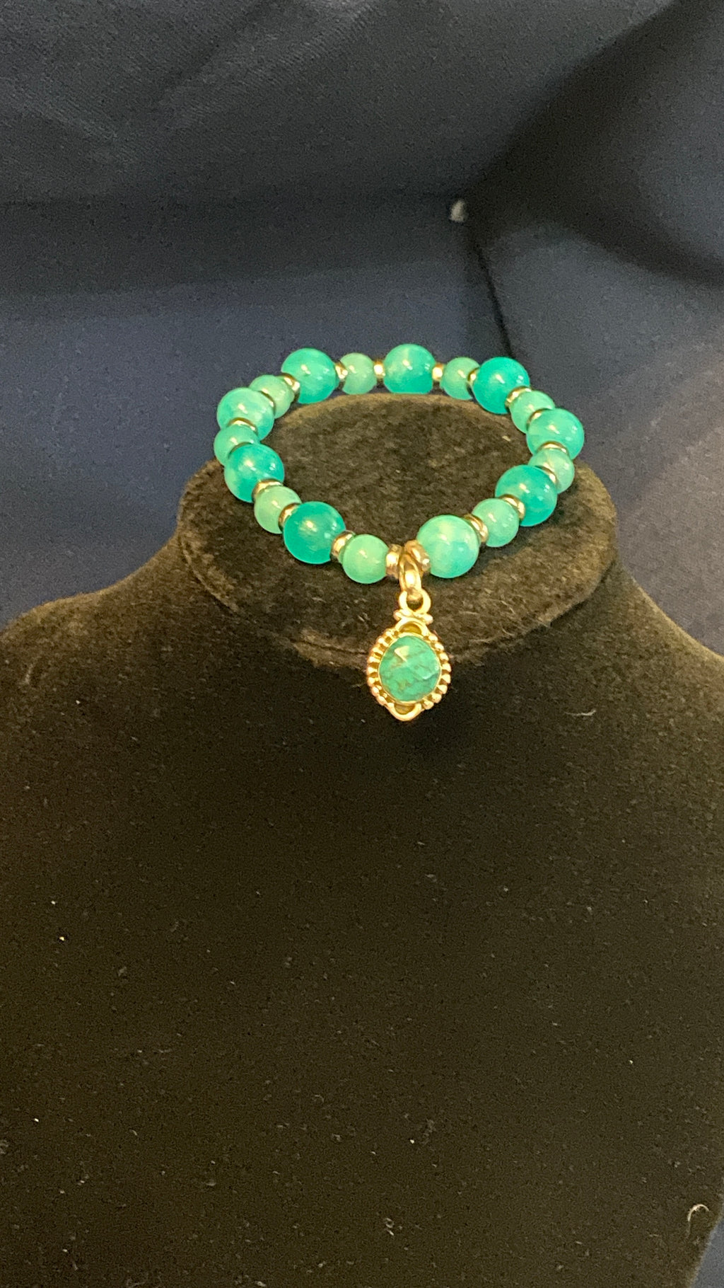 Caribbean Chalcedony & Turquoise Charm Bracelet