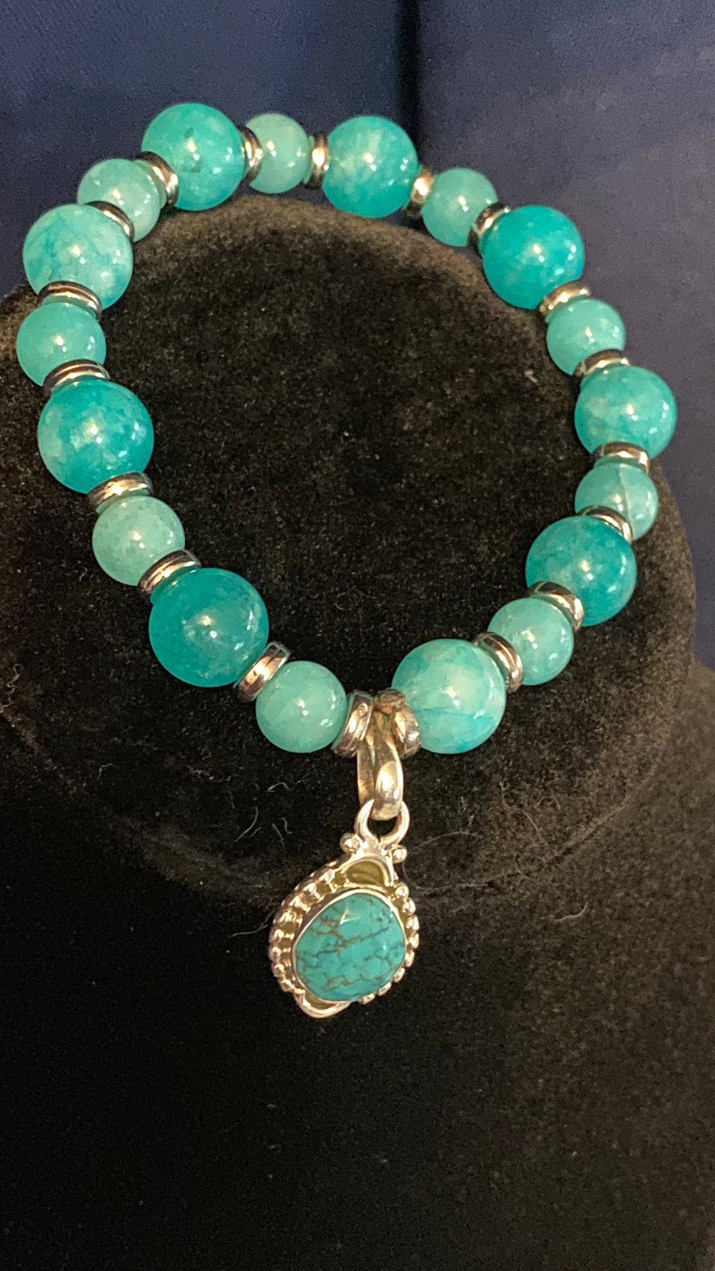 Caribbean Chalcedony & Turquoise Charm Bracelet