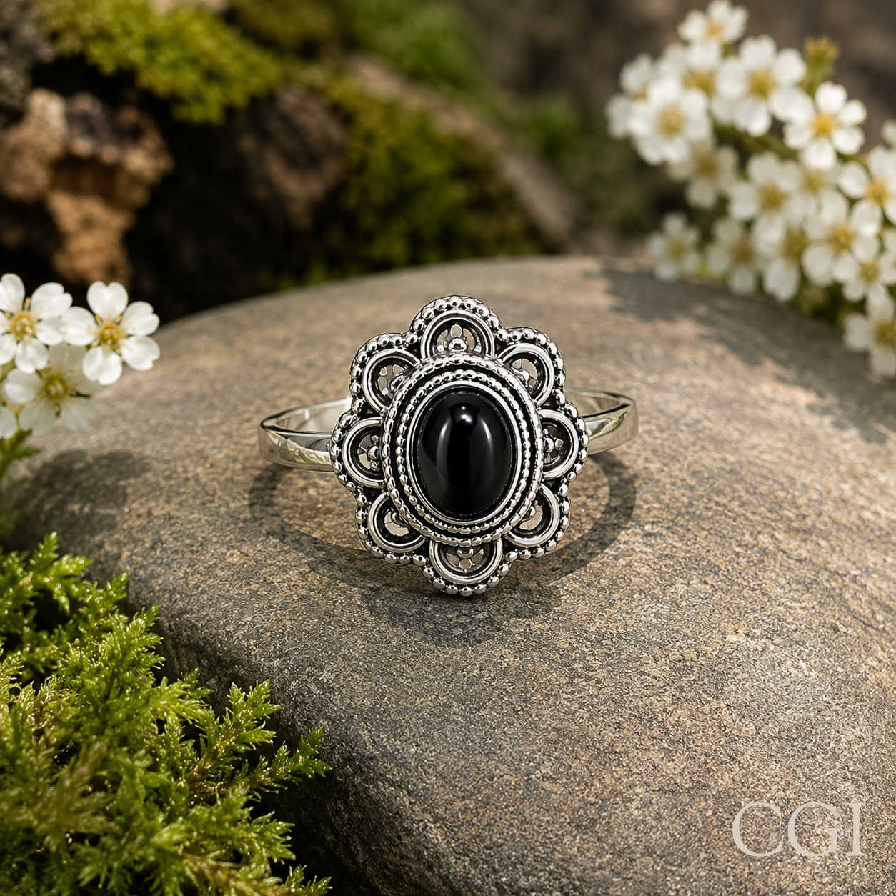 Black Onyx Ring size 6.75-7