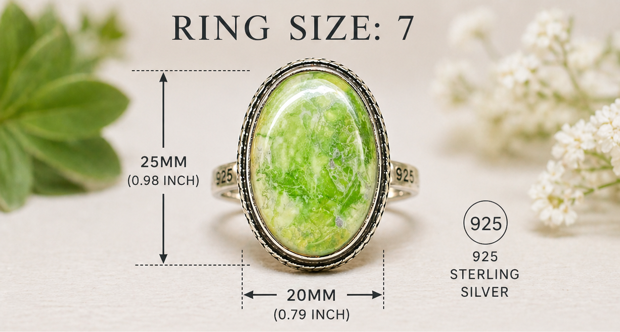 GASPEITE STERLING SILVER STATEMENT RING