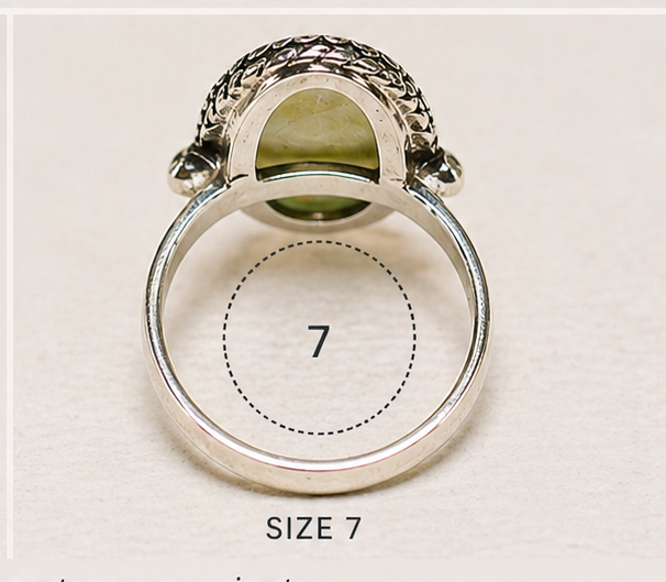 GASPEITE STERLING SILVER STATEMENT RING