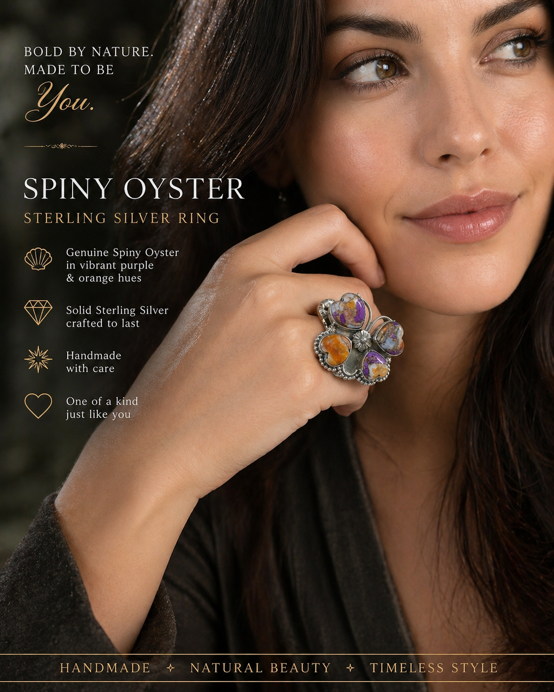 Spiny Oyster Butterfly Ring – One of a Kind